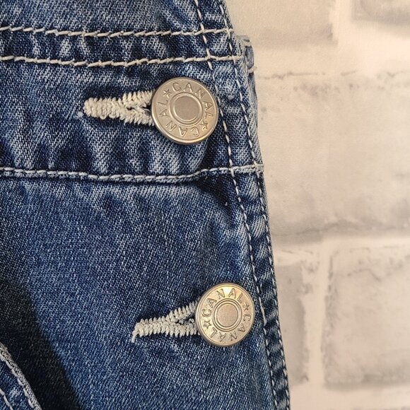 Vintage Canal Jeans Denim Cotton Overalls Large Streetwear Y2K Grunge - Picture 11 of 11